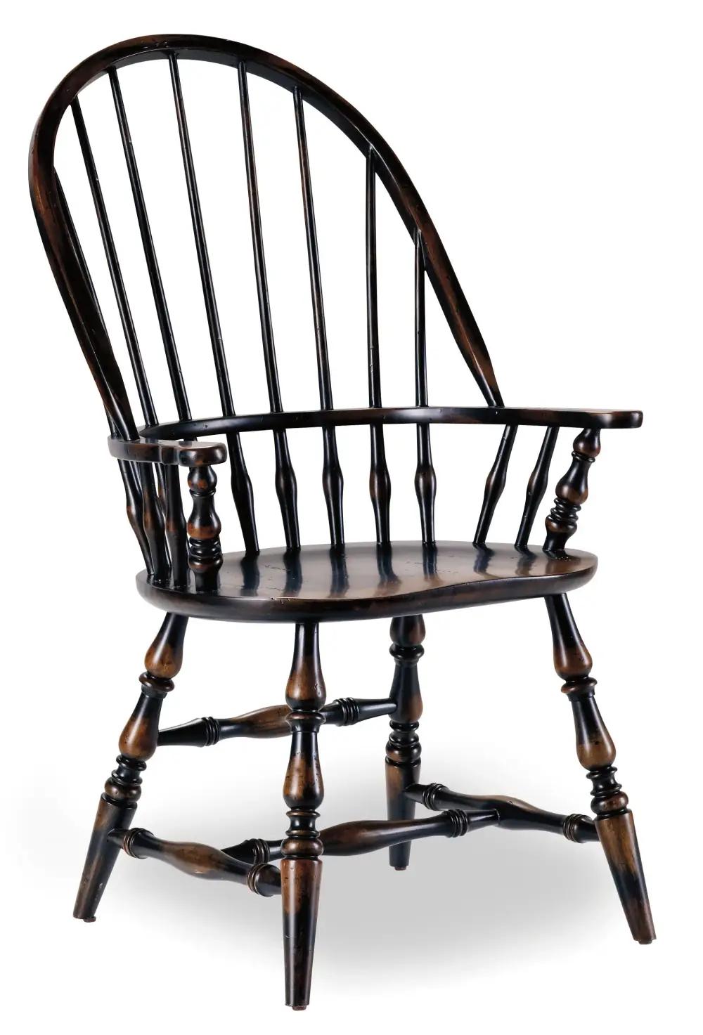 Hooker Furniture Dining Room Sanctuary Windsor Arm Chair-Ebony