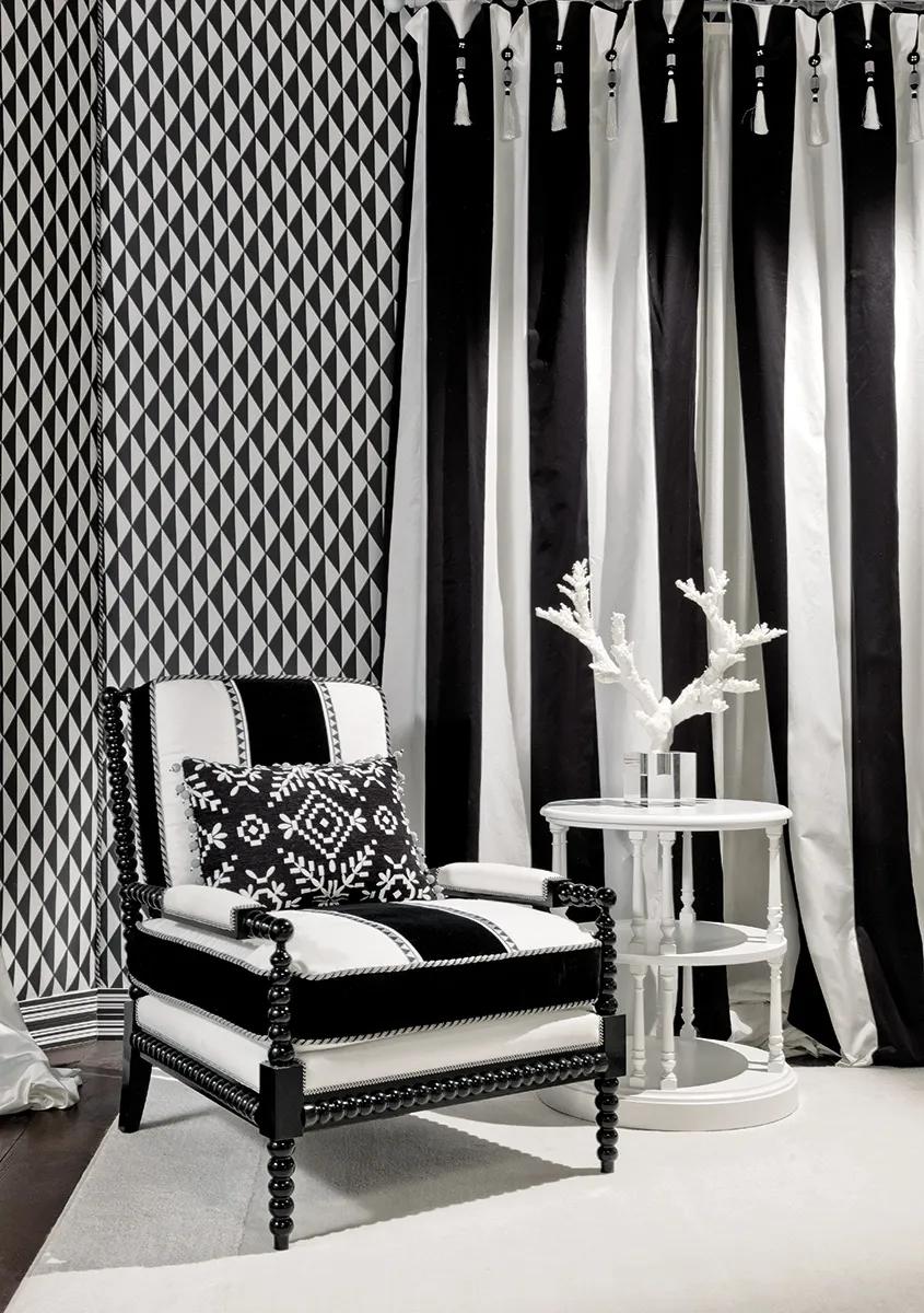 Leather and fabric chest of drawers