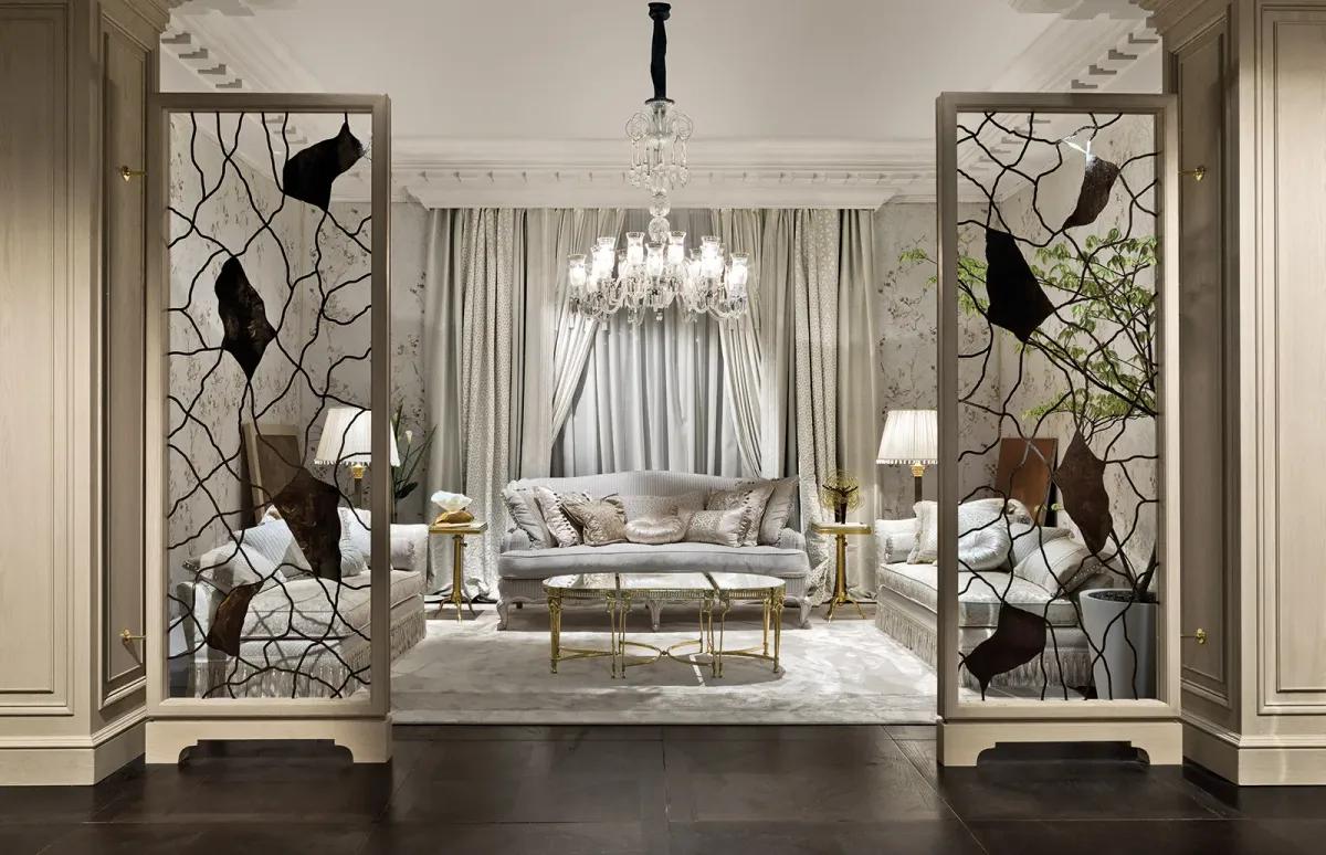 Tris brass and marble coffee table