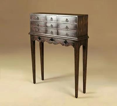 Hunt Club Finished Mahogany Chest of Drawers, Verdigris Patina Brass Mounts