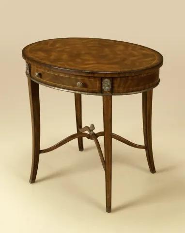 Aged Regency Finished Mahogany Oval Occasional Table, Finely Cast Brass Mounts
