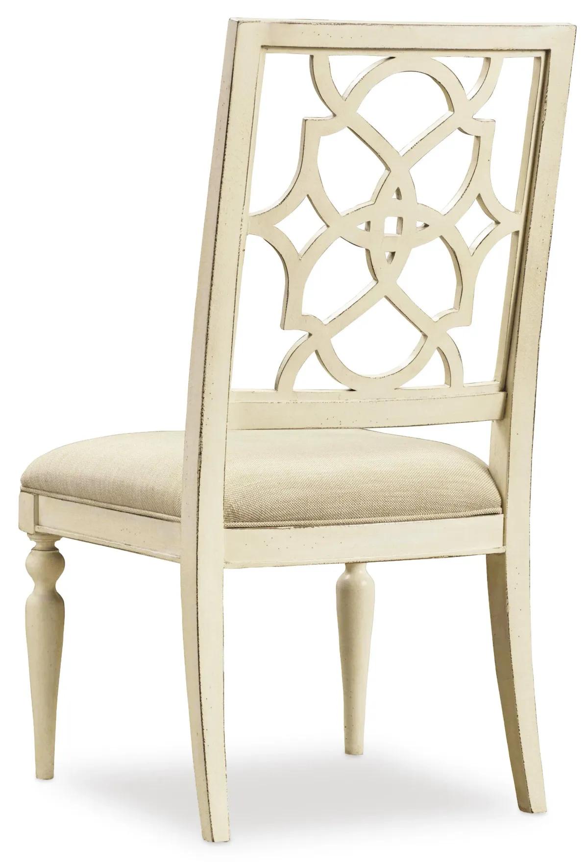 Hooker Furniture Dining Room Sandcastle Fretback Side Chair - Upholstered Seat