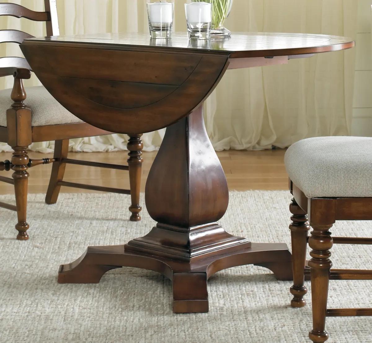 Hooker Furniture Dining Room Waverly Place Round Drop Leaf Pedestal Table