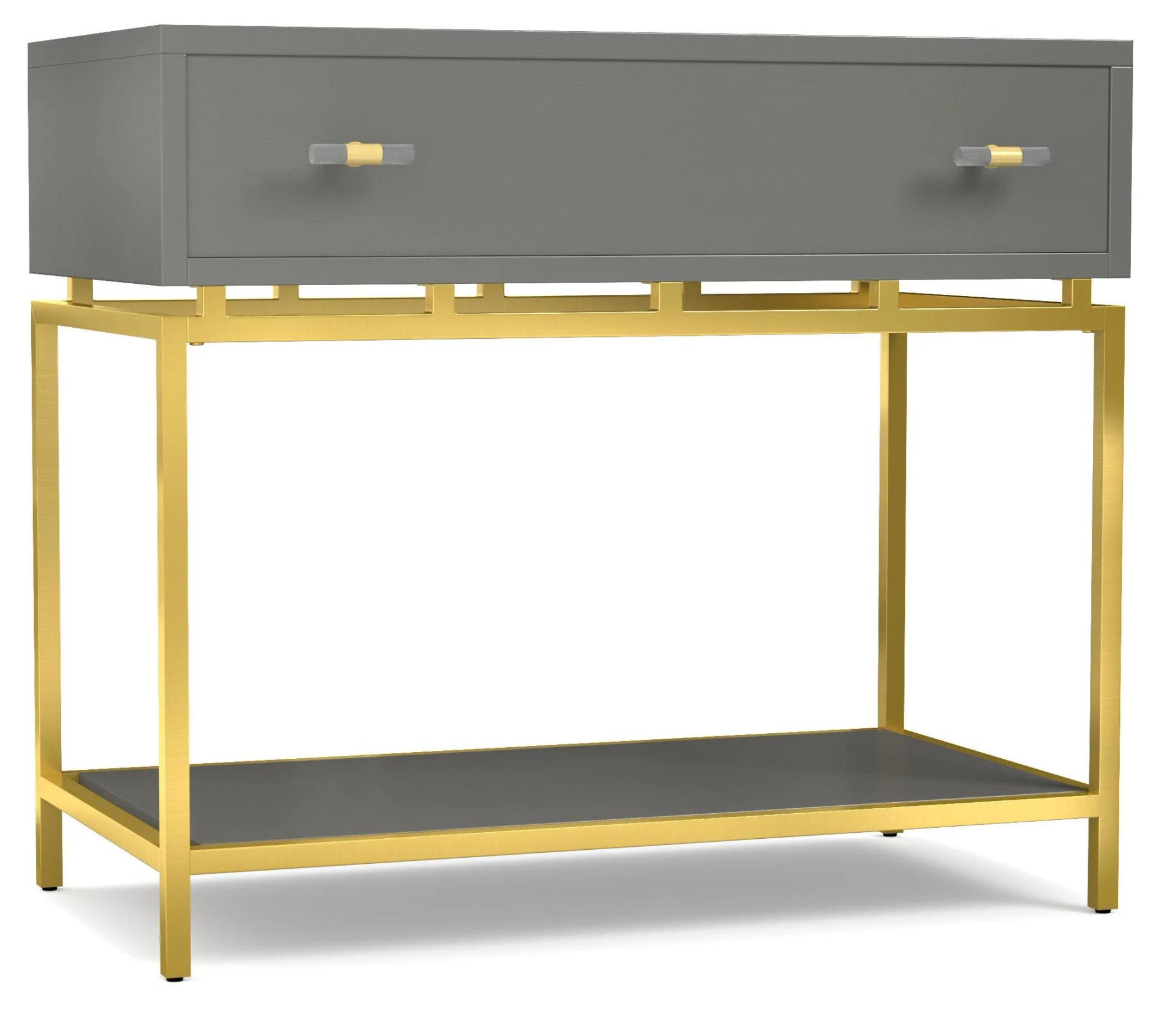 Cynthia Rowley for Hooker Furniture Bedroom Happily Gray One-Drawer Leg Nightstand