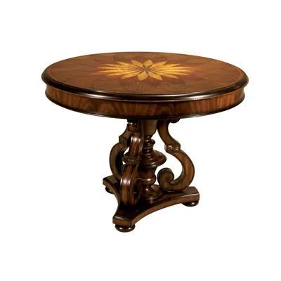 Regency Mahogany Finished Georgian Center Table, Hand Inlaid Marquetry Top