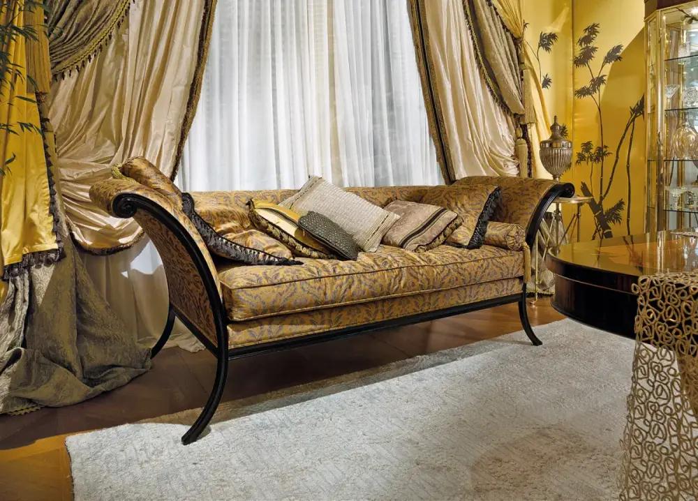 Marais armchair with embroidered leather