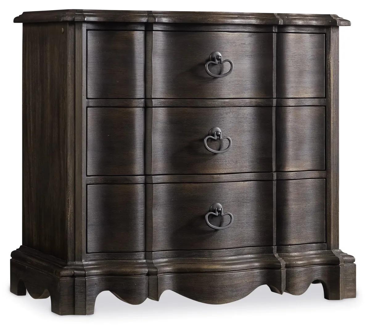Hooker Furniture Bedroom Corsica Dark Three Drawer Nightstand