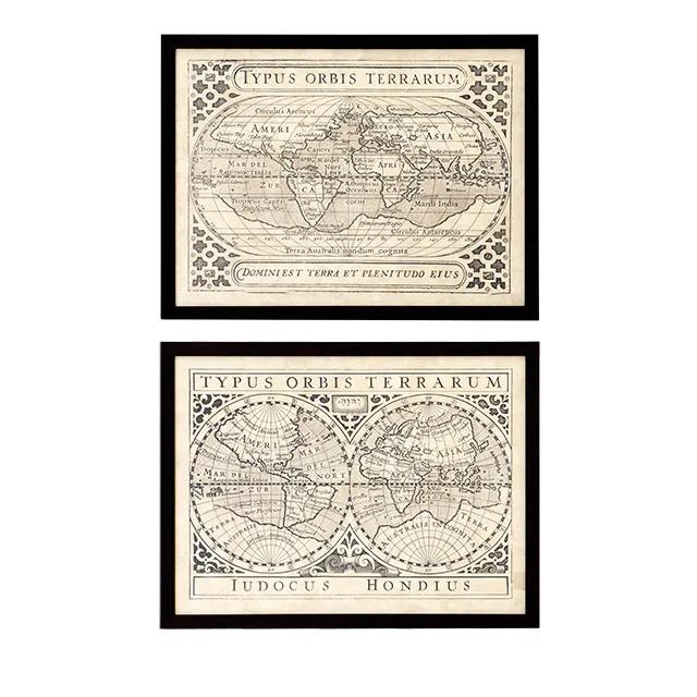Prints Vintage Maps set of 2