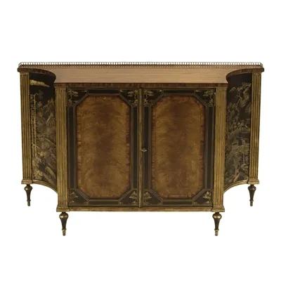 Rosewood Chiffonier with Antique Gold Gilding and Black Chinoiserie Motif