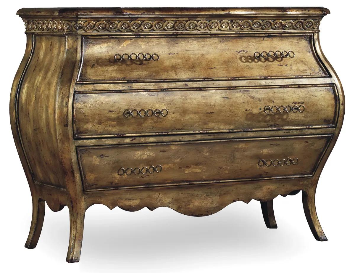 Hooker Furniture Bedroom Sanctuary Three-Drawer Bombe Nightstand - Bling