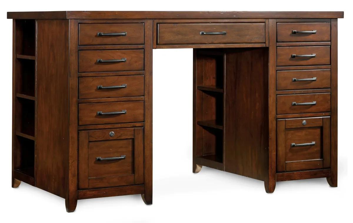 Hooker Furniture Home Office Wendover Utility Desk Complete (Two Drawer Pedestals)