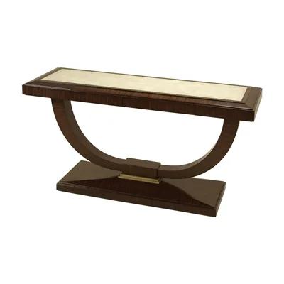 Natural Finished Contemporary Rosewood Console Table, Natural Shagreen Inlay