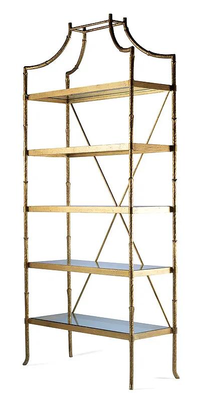 Golden Regency Metal Etagere