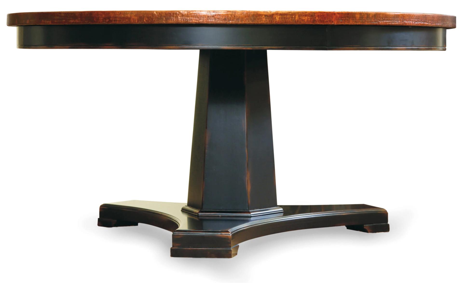 Hooker Furniture Dining Room Sanctuary 48 in Round Pedestal Dining Table - Ebony & Copper