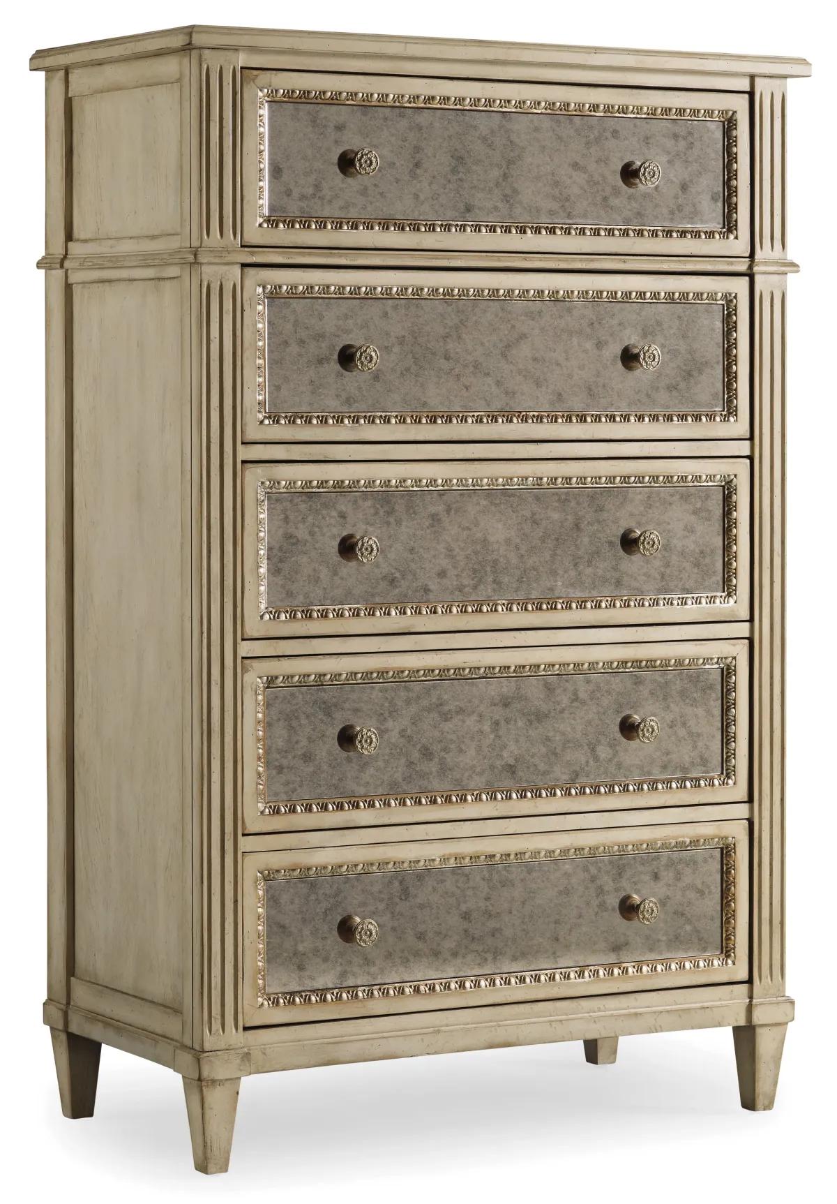 Hooker Furniture Bedroom Sanctuary Five Drawer Chest-Pearl Essence