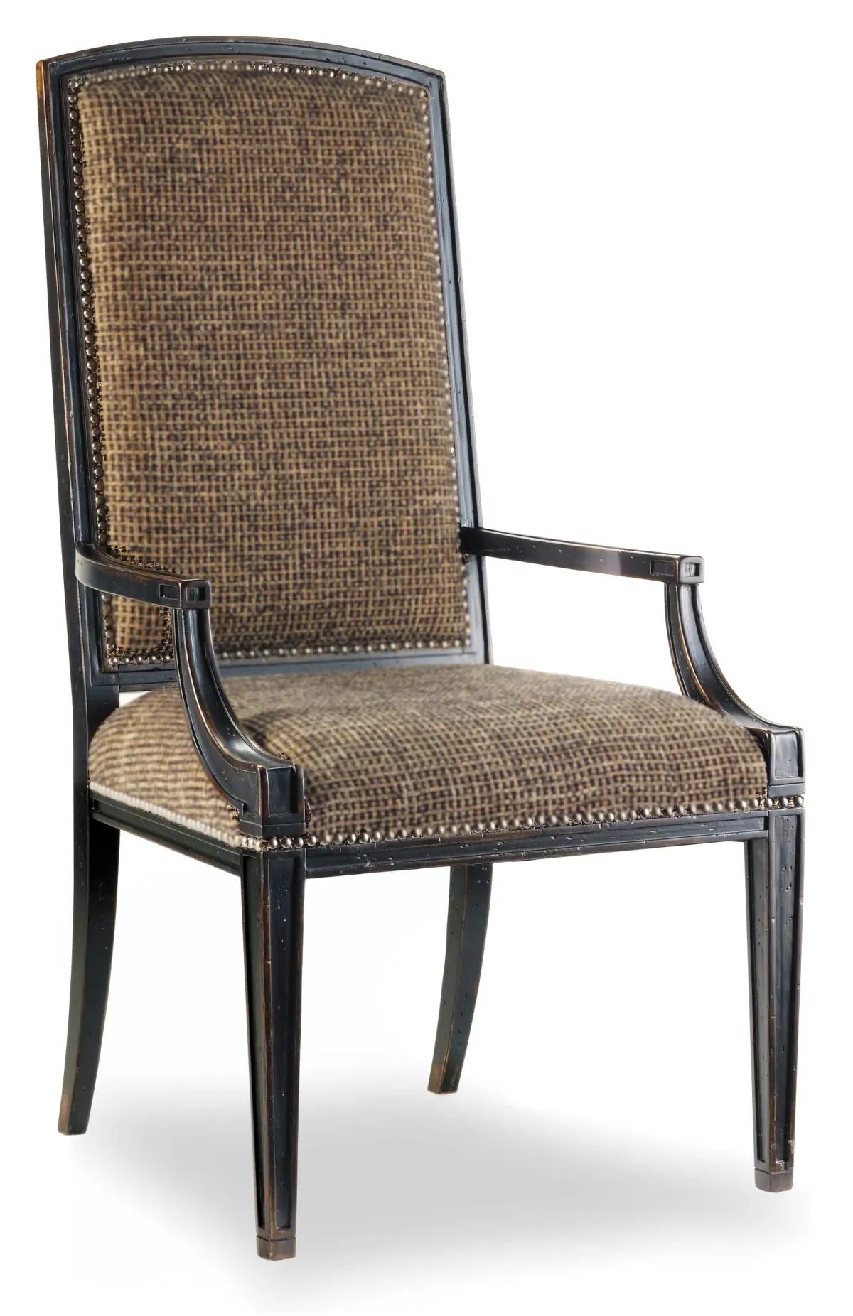 Hooker Furniture Dining Room Sanctuary Mirage Arm Chair-Ebony