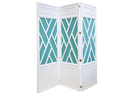 Trellis Screen with Painted Panel Insets