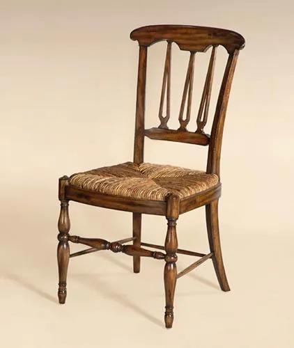 Dark Wellington Cottage Finished Side Chair, Abaca Rope Rush Seat