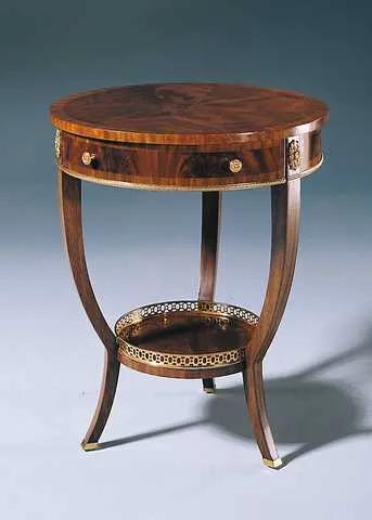 Light Crotch Mahogany Georgian End Table, Finely Cast Brass Mounts