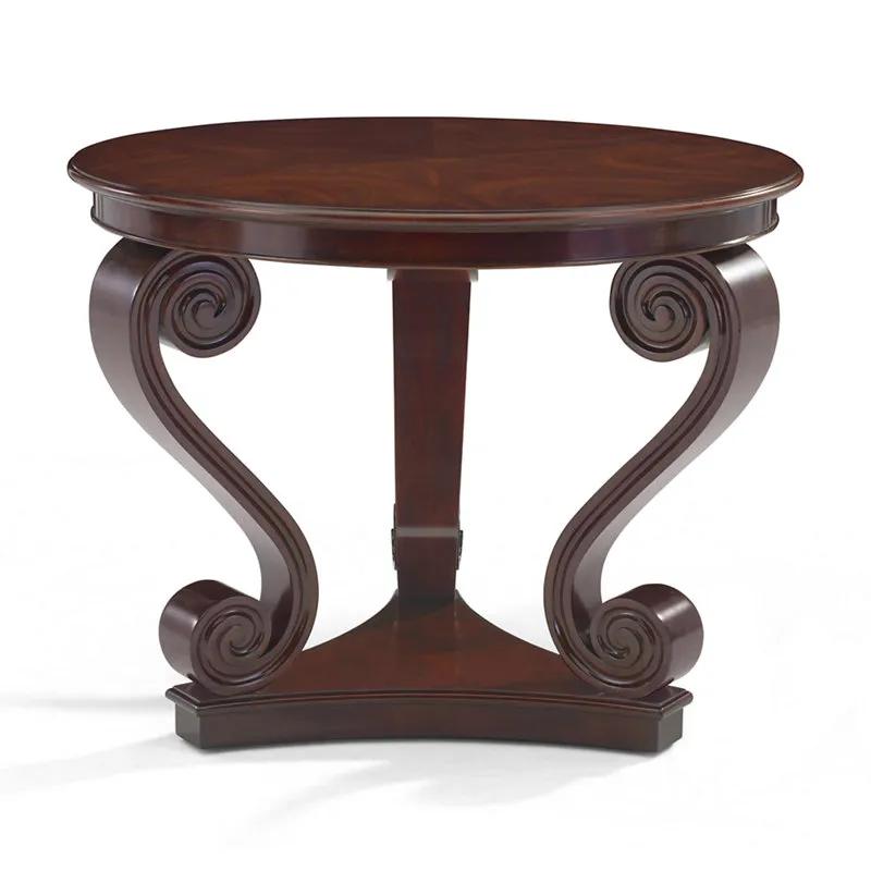 ONE FIFTH SCROLL END TABLE, CLASSIC MAHOGANY