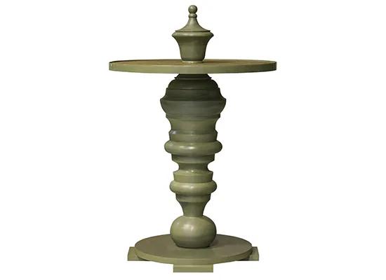 Finial Side Table-Leather Top