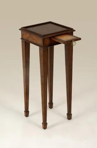 Regency Finished Mahogany Occasional Table, Sienna Leather, Pompeian Brass Mounts