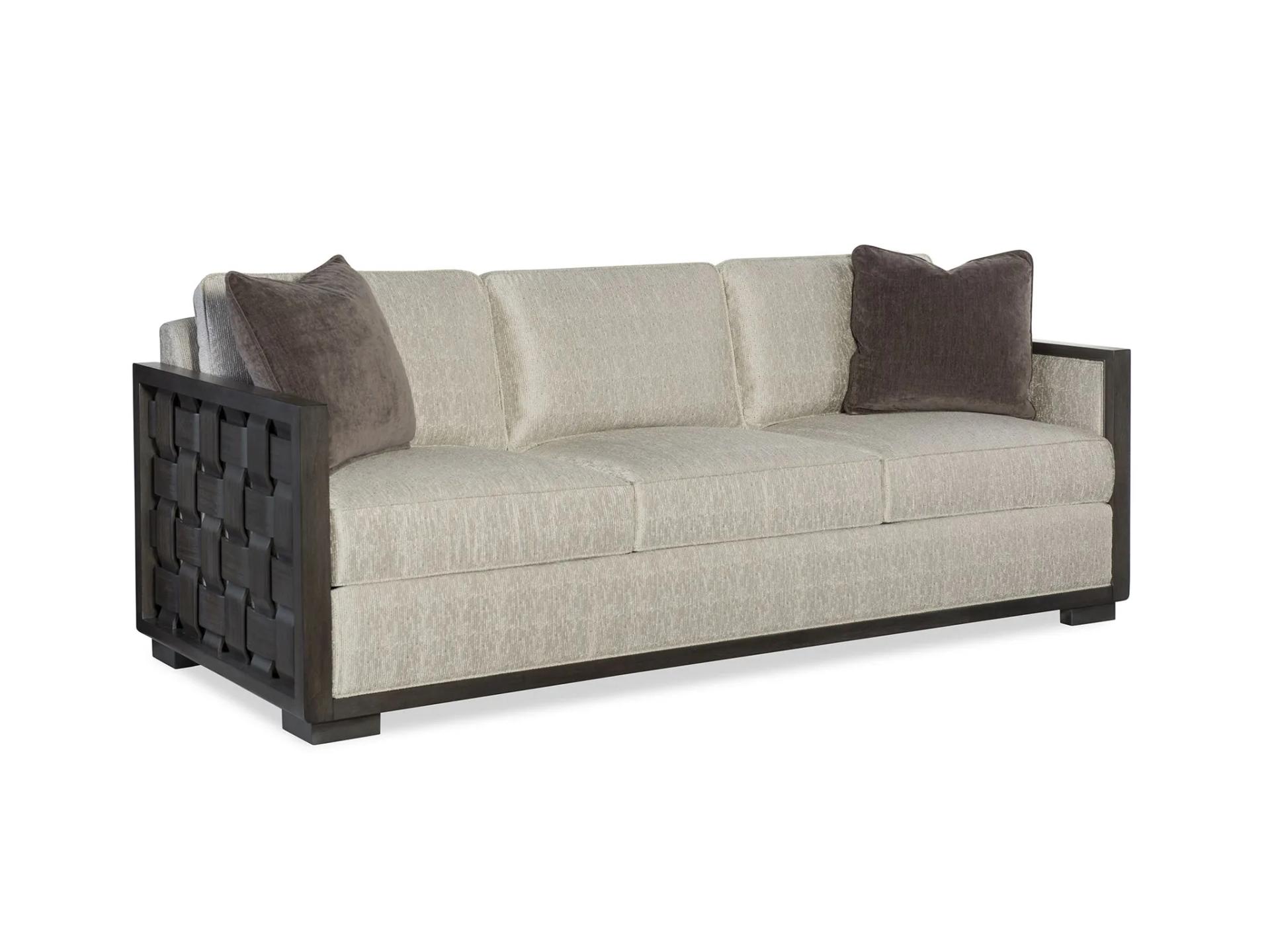 RIVERIA LEATHER BASKET WEAVE SOFA