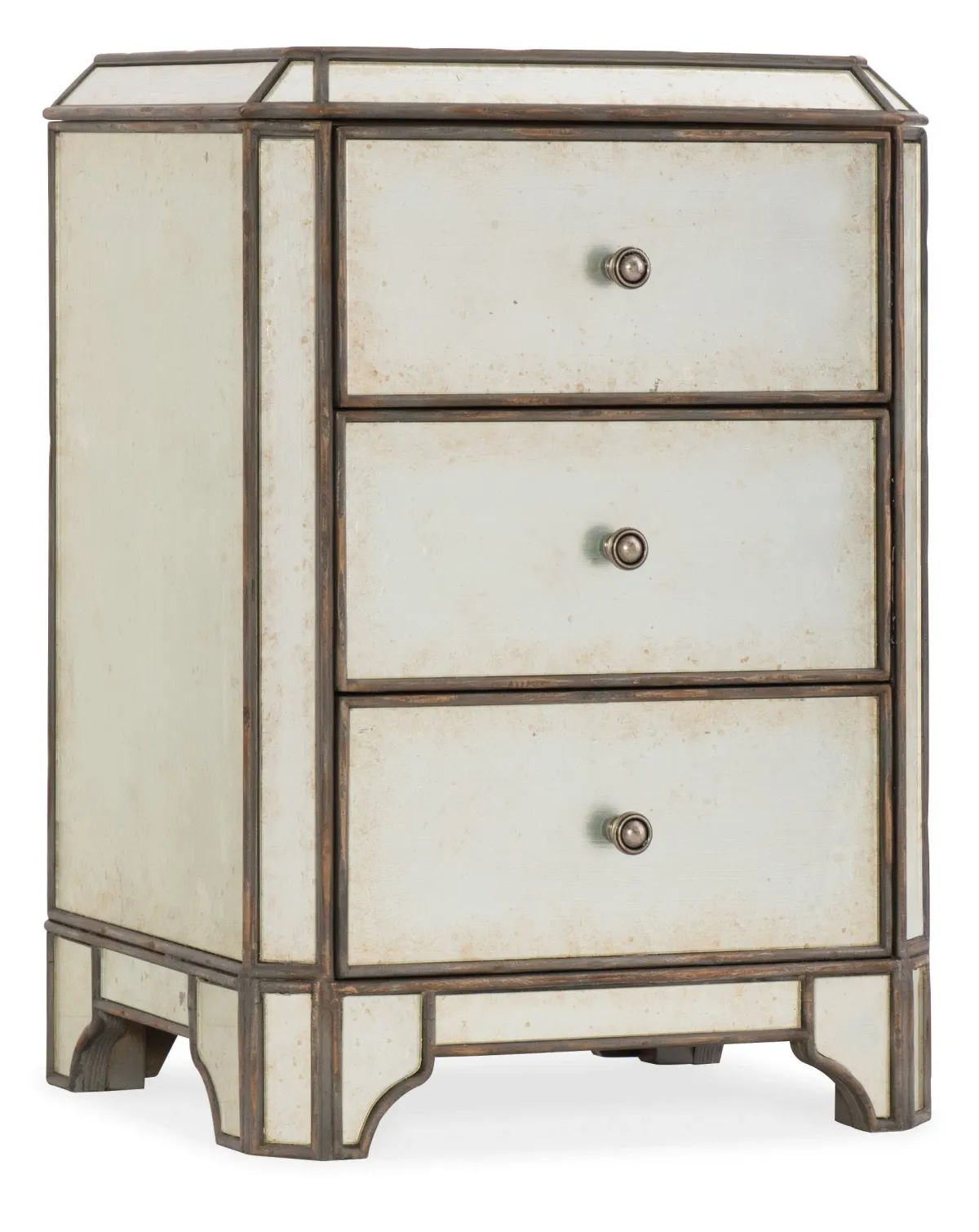 Hooker Furniture Bedroom Arabella Mirrored Three-Drawer Nightstand