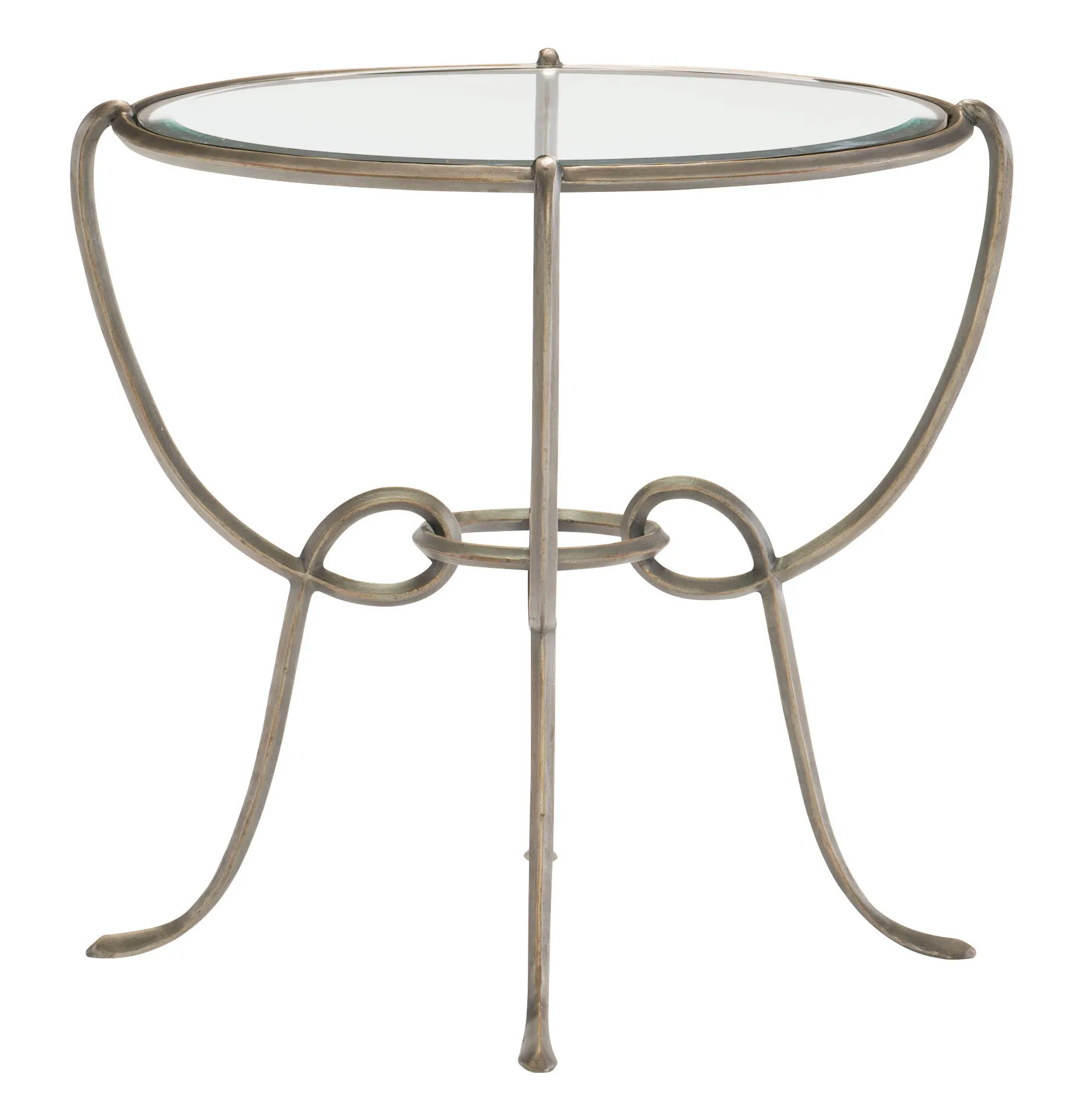 Bonita Round Chairside Table Glass Top and Base 