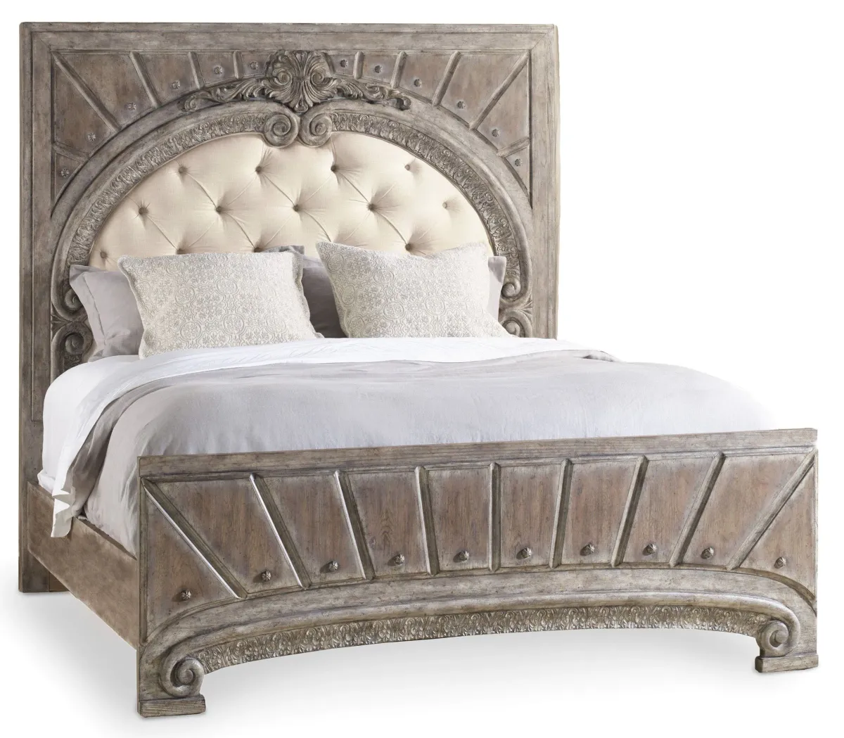 Hooker Furniture Bedroom True Vintage King Upholstered Panel Bed