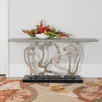 Ambella Sculpted Console - Silver