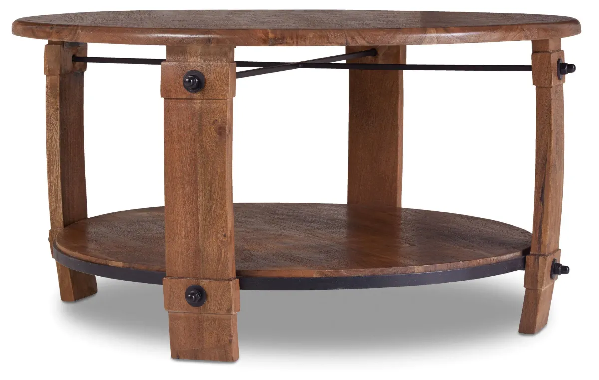 Hooker Furniture Living Room Glen Hurst Round Wine Barrel Cocktail Table