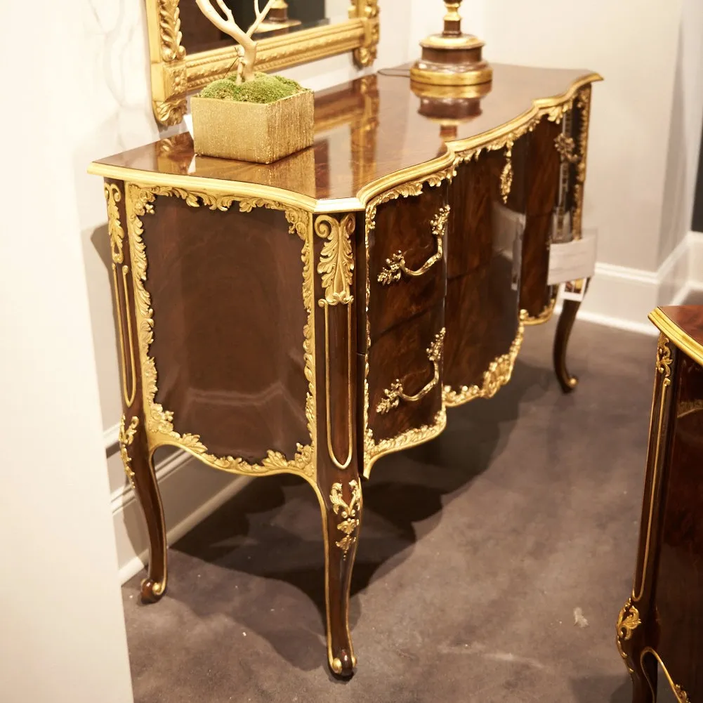 桃花心木带抽屉边柜