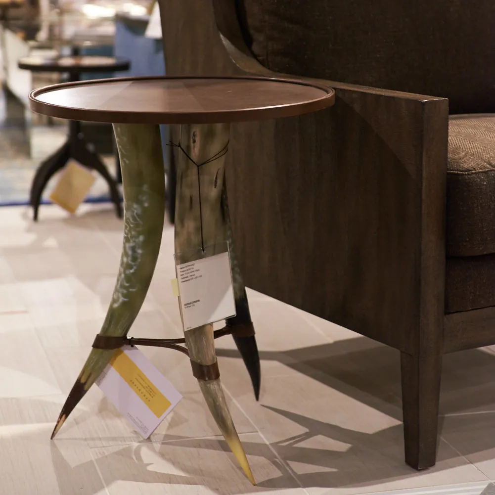 Texas Horn Chairside Table 