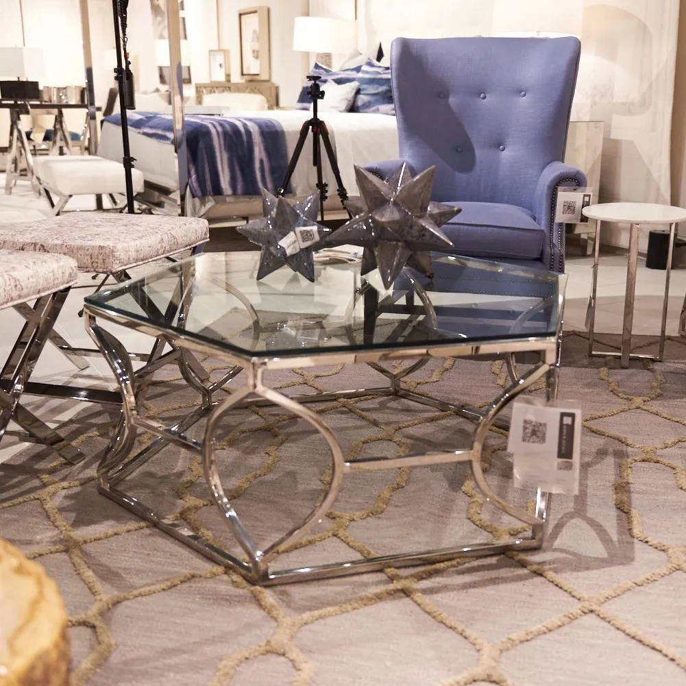 Argent Metal Cocktail Table 