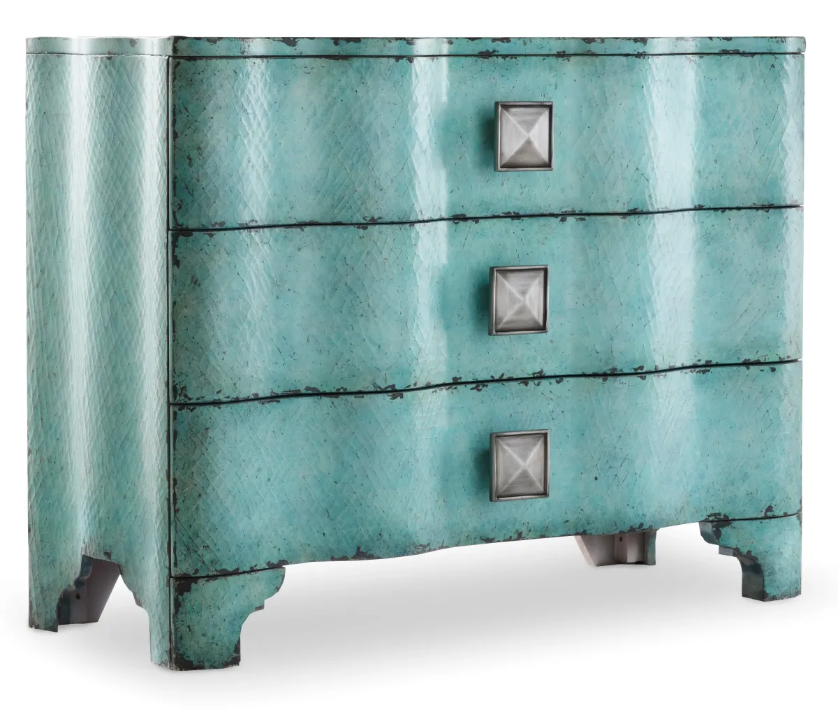 Hooker Furniture Living Room Melange Turquoise Crackle Chest