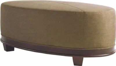 Oval X-Stitched Ottoman