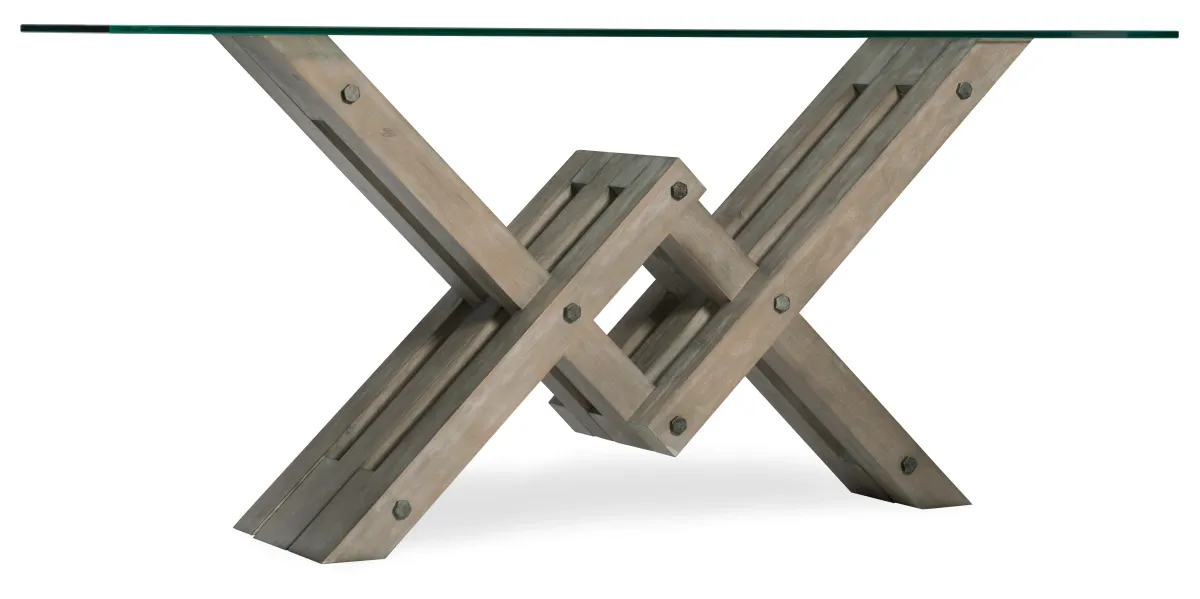 Hooker Furniture Living Room Affinity Glass Top Accent Console