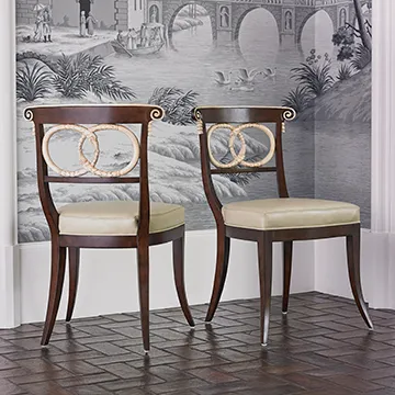 Ambella Dolphin Chair - Walnut / Ivory