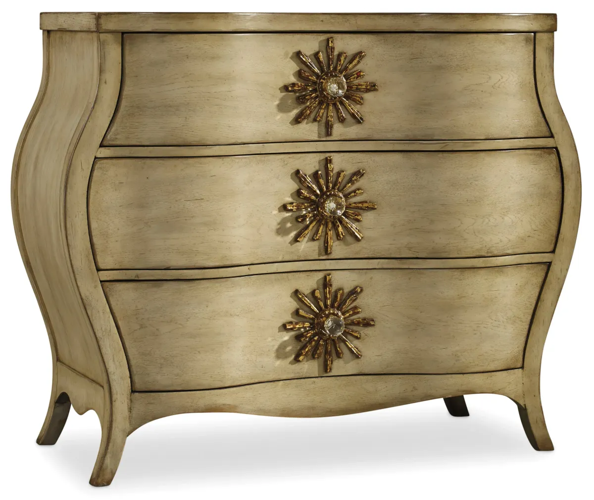 Hooker Furniture Living Room Sanctuary Three Drawer Bombe Chest