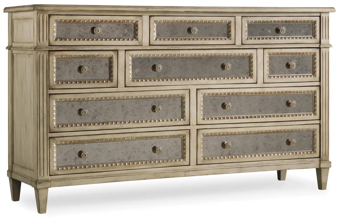 Hooker Furniture Bedroom Sanctuary Ten Drawer Dresser-Pearl Essence