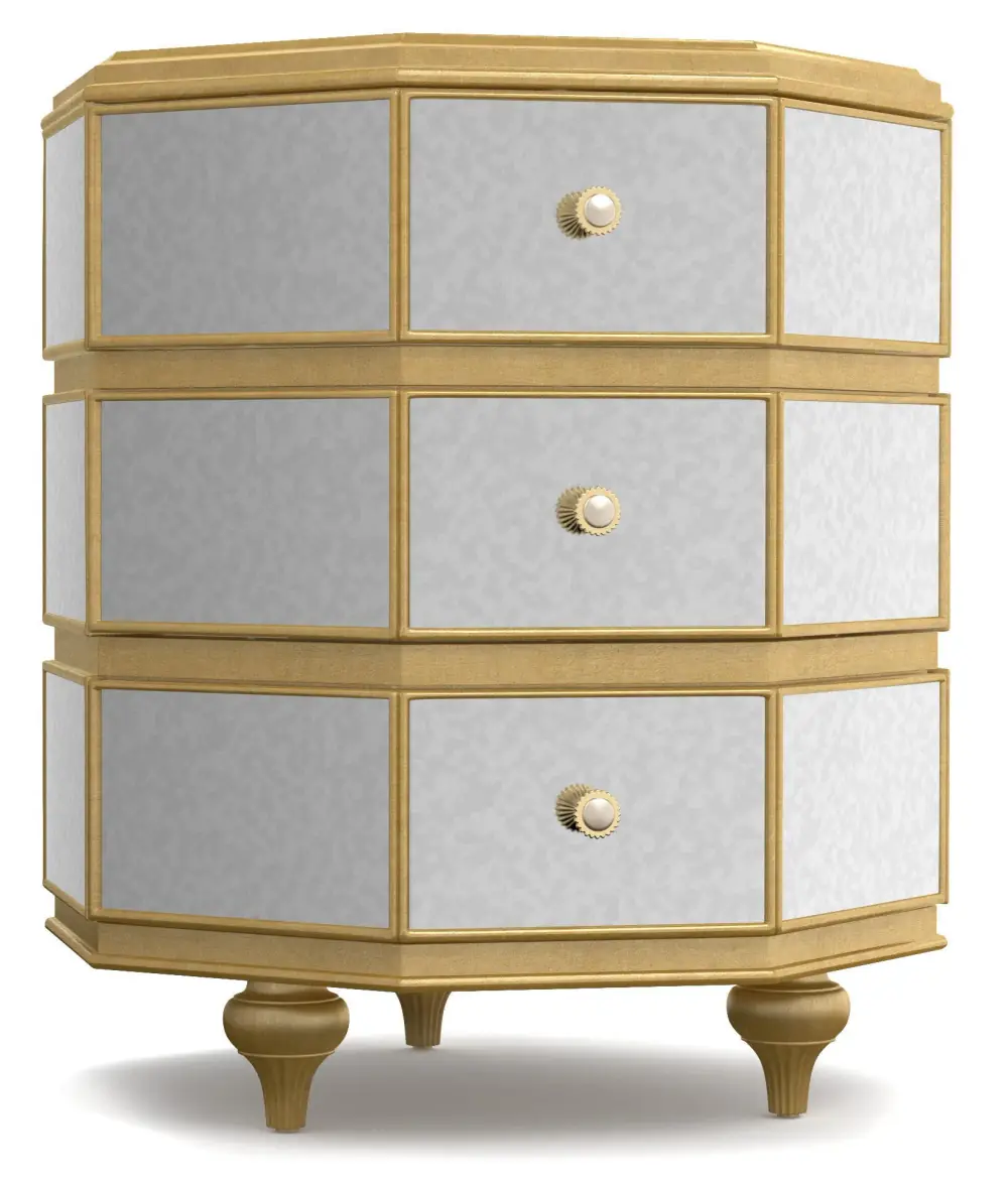 Cynthia Rowley for Hooker Furniture Bedroom Bewitch Mirrored Octagonal Nightstand