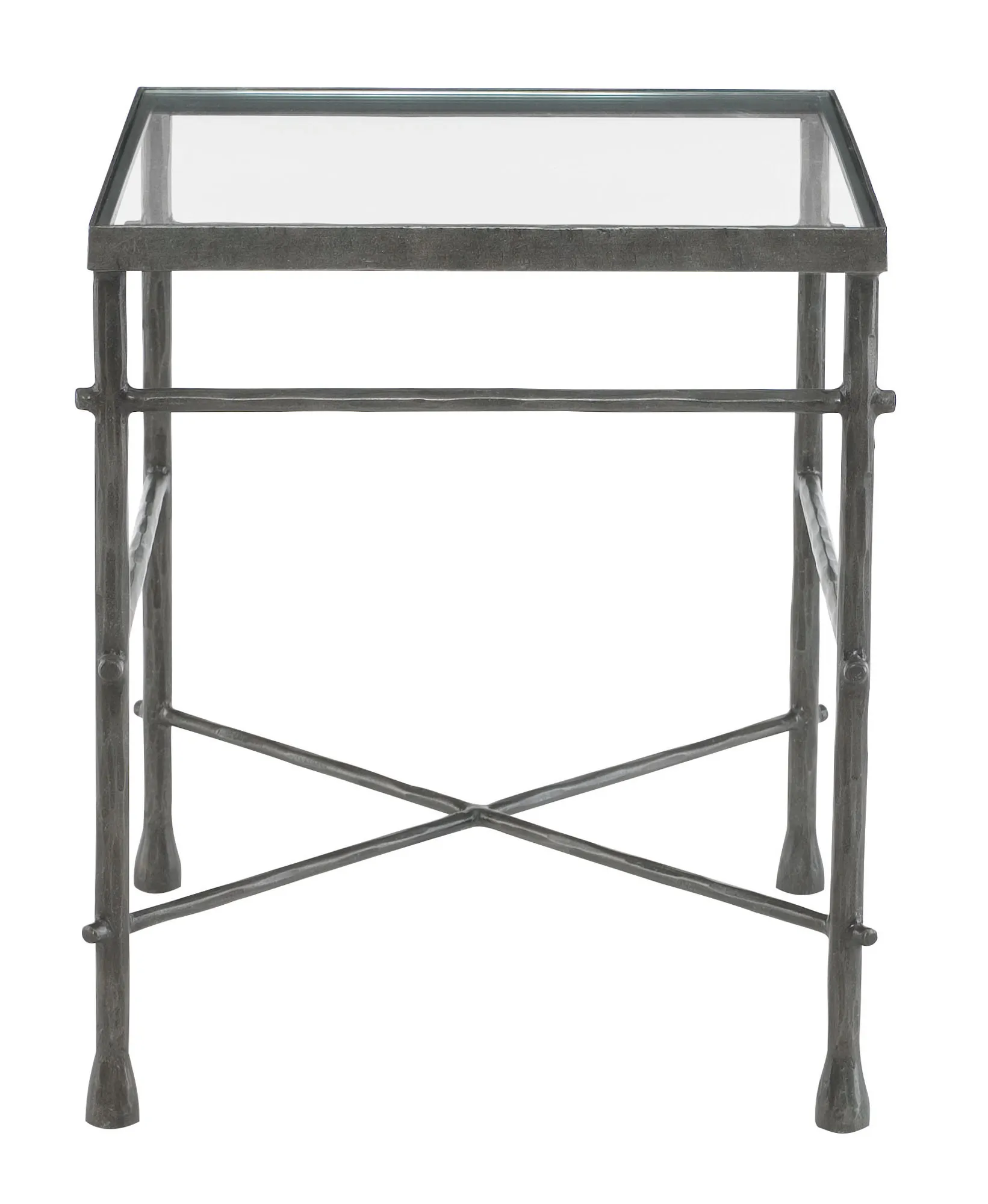 Pollard End Table Glass Top and Metal Base