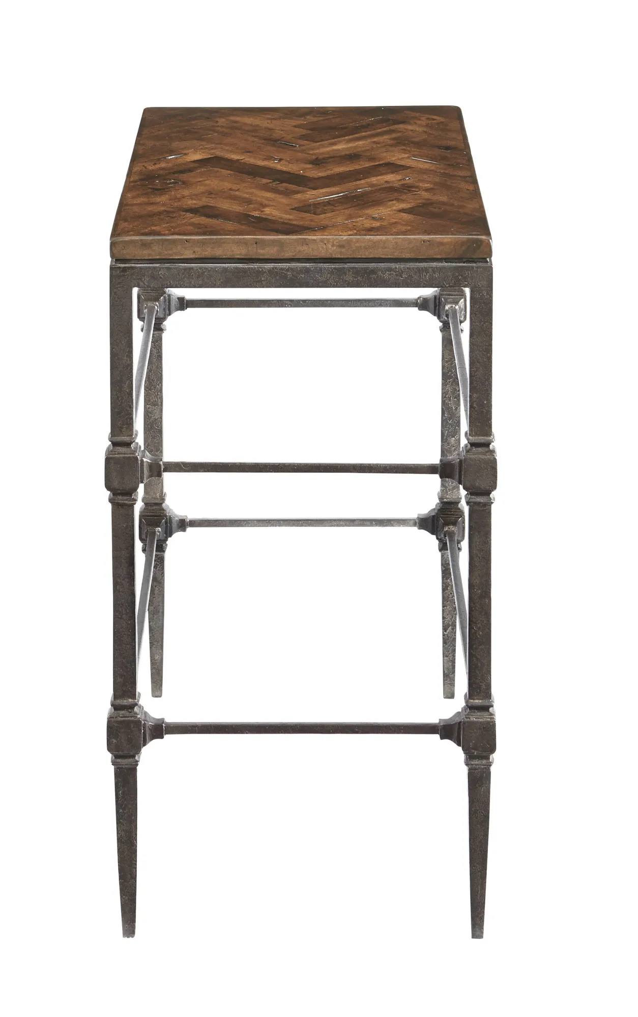 Everett Chairside Table with Wood Top and Metal Base 
