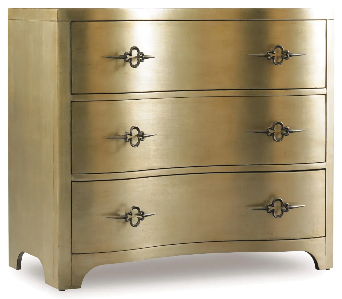 Hooker Furniture Living Room Sanctuary Three-Drawer Shaped Front Gold Chest