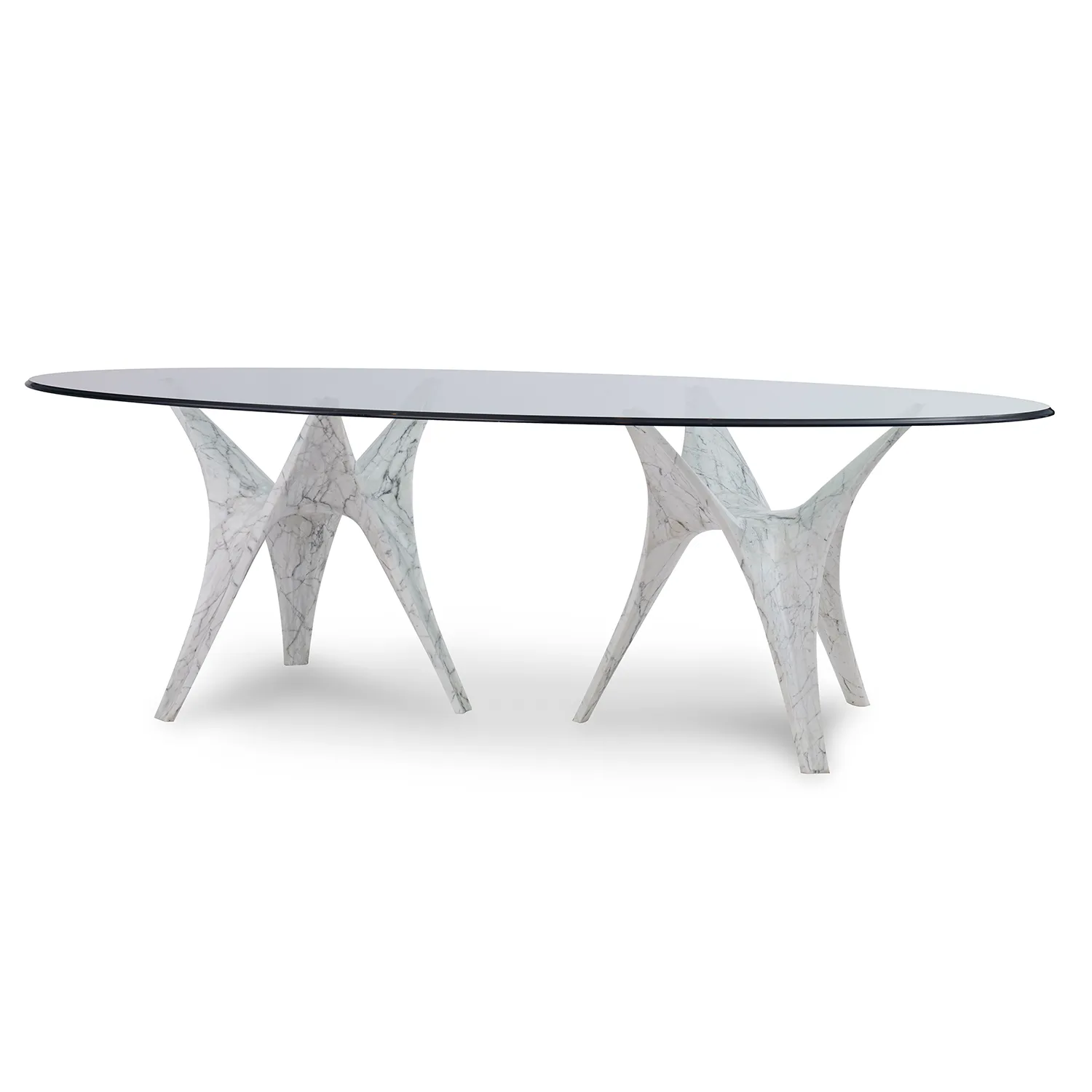 Statuario Double Base Dining Table