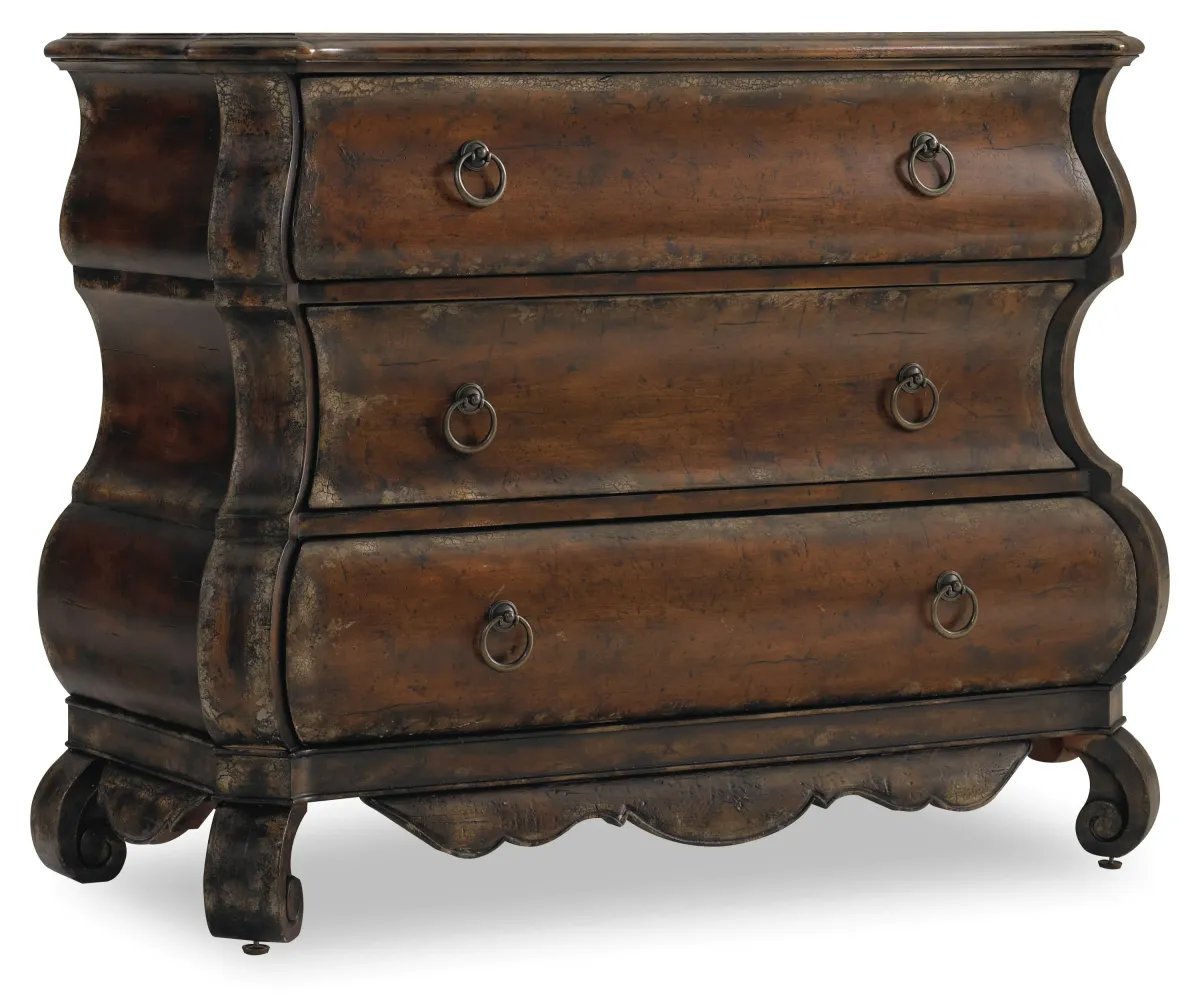 Hooker Furniture Living Room Three-Drawer Shaped Chest