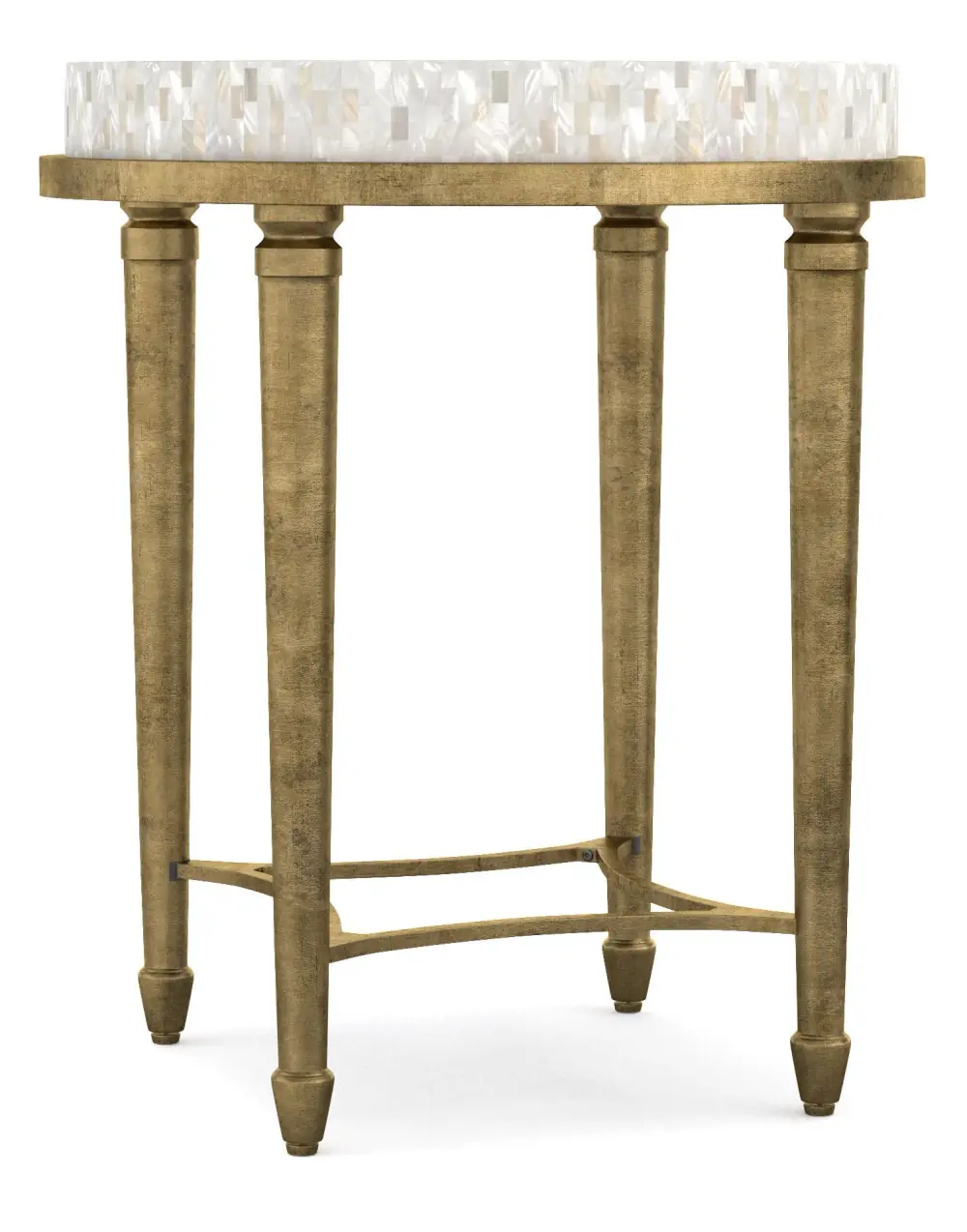 Cynthia Rowley for Hooker Furniture Living Room Aura Round Accent Table w/ Shell Top