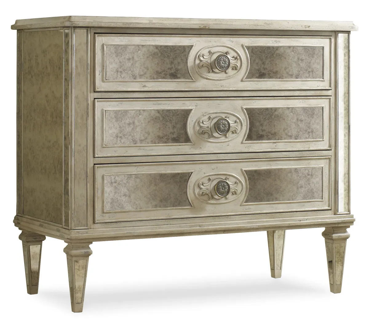 Hooker Furniture Living Room Three Drawer Antique Mirrored Chest
