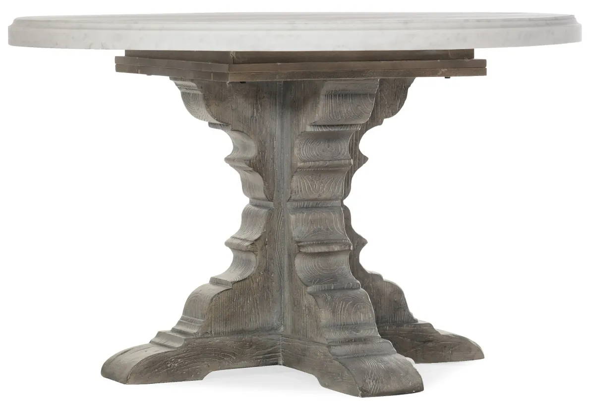 Hooker Furniture Dining Room Beaumont Round Dining Table with 48in Marble Top